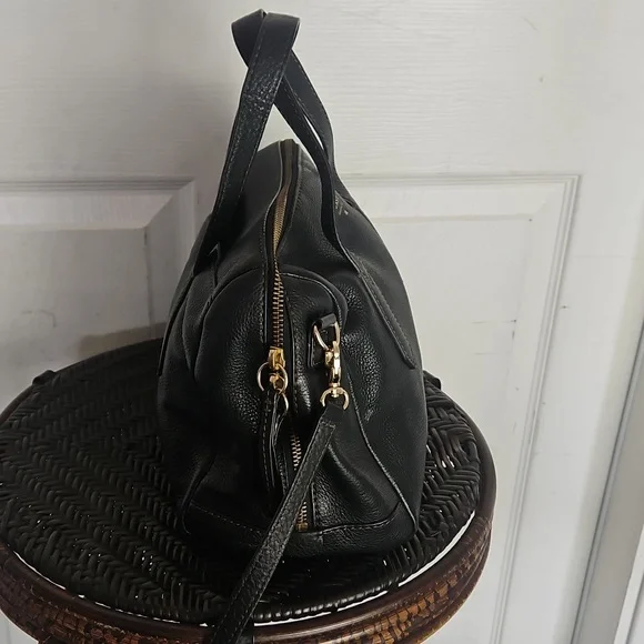 Fossil Black Crossbody Bag Satchel Pebbled Leather - Picture 4 of 16